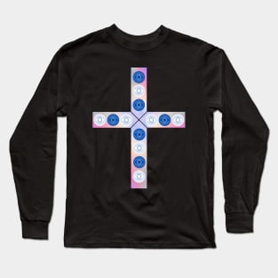 See With Your Heart. Chrome Cross Eyes Pointing To Heart. Long Sleeve T-Shirt